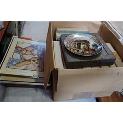 BOX OF COLLECTOR PLATES AND PIMPERNEL PLACEMATS