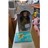 Image 3 : LIMITED EDITION PORCELAIN DOLL AND BOX OF VINTAGE TOYS