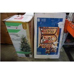 SANTA FIRE SCREEN AND PRE LIT TREE