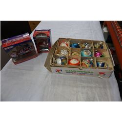 VINTAGE XMAS TREE DECORATIONS AND NASCAR ORNAMENTS