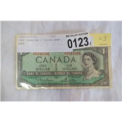 1954 CANADIAN 1 DOLLAR BANK NOTE