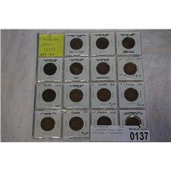 15 CANADIAN LARGE CENTS 1859-1919, 6 VICTORIAN