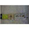 Image 1 : TWO 1 GRAM SILVER USA ROUND .9999 SILVER PLUS MINIATURE 20 DOLLAR GOLD PIECE 14 KARST PLATED GOLD CO