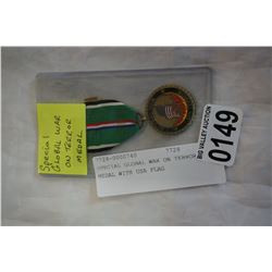 SPECIAL GLOBAL WAR ON TERROR MEDAL WITH USA FLAG