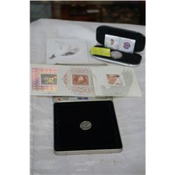 2001 DENNIS POTWIN COIN AND STAMP SET PLUS 1999-2000 OFFICIAL MILLENIUM COIN AND STAMP SET