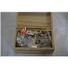 Image 1 : WOOD JEWELRY BOX OF PINS