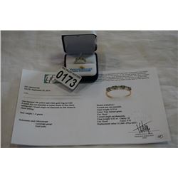 10KT YELLOW GOLD GENUINE .55CT EMERALD AND .03CT DIAMOND RING SIZE 6.5 W/ APPRAISAL $1000