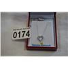 Image 3 : 14KT WHITE GOLD .30CT DIAMOND HEART PENDANT W/ CHAIN W/ APPRAISAL $1420