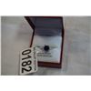 Image 3 : STERLING SILVER 7mm GENUINE SAPPHIRE AND CZ RING - RETAIL $500