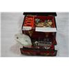 Image 1 : JEWELLERY BOX W/ CONTENTS AND CLEAR CASE OF JEWELLERY
