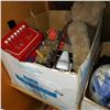 Image 1 : BOX OF VINTAGE TOYS AND STUFFED BEAR