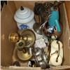Image 2 : 2 VINTAGE CLOCKS, CANDLE STICKS, SELZER BOTTLE, ETC