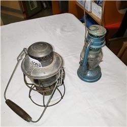 2 VINTAGE OIL LANTERNS