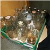 Image 1 : TRAY OF MOSTLY VINTAGE GLASS MILK BOTTLES AND GLASS JARS