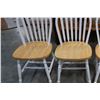 Image 2 : 3 WHITE AND MAPLE DINING CHAIRS