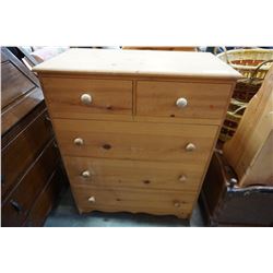 PINE 5 DRAWER HIGHBOY DRESSER AND 3 DRAWER NIGHT STAND