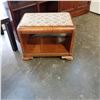 Image 4 : BLACK IKEA COFFEE TABLE AND END TABLE AND ANTIQUE VANITY BENCH
