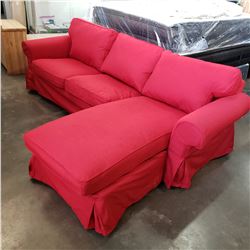 IKEA EKTORP AS NEW MODULAR SECTIONAL SOFA, WITH OPTIONAL BEIGE OR RED COVER SETS, CHAISE CAN BE MOVE