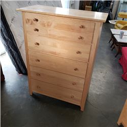 STANELY MAPLE 5 DRAWER HIGH BOY