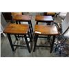 Image 1 : 4 BLACK AND WOOD STOOLS