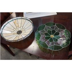 2 STAINED GLASS SHADES