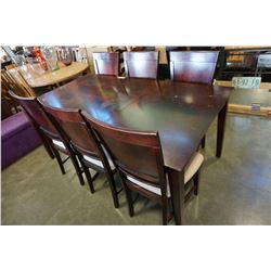 MODERN DINING TABLE W/ 6 CHAIRS AND JACK KNIFE LEAF