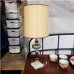 MCM WOOD, METAL, AND MABLE TABLE LAMP