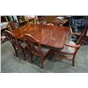 Image 1 : DUNCAN PHYFFE DOUBLE PEDESTAL DINING TABLE W/ JACKKNIFE LEAF AND 6 CHAIRS