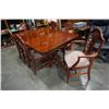 Image 2 : DUNCAN PHYFFE DOUBLE PEDESTAL DINING TABLE W/ JACKKNIFE LEAF AND 6 CHAIRS