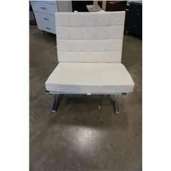 MODERN METAL FRAMED CHAIR W/ LEATHER CUSHIONS