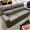 Image 3 : BRAND NEW PERTH RECLINING SOFA AND LOVESEAT, GREY PALOMINO FABRIC,WITH CONSOLE AND CUPHOLDERS, RETAI