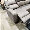 Image 4 : BRAND NEW PERTH RECLINING SOFA AND LOVESEAT, GREY PALOMINO FABRIC,WITH CONSOLE AND CUPHOLDERS, RETAI