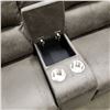 Image 6 : BRAND NEW PERTH RECLINING SOFA AND LOVESEAT, GREY PALOMINO FABRIC,WITH CONSOLE AND CUPHOLDERS, RETAI