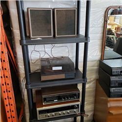 AUDIO REFLEX RECEIVER, TITAN 8 TRACK PLAYER, AND SMALL RECORD PLAYER AND SPEAKERS