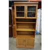 Image 1 : OAK 6FT BOOKSHELF W/ DOORS