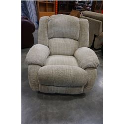 BEIGE FABRIC RECLINER CHAIR