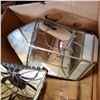Image 2 : BOX OF LEADED GLASS SHADES AND CASE