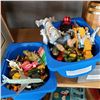 Image 1 : 2 BLUE BINS OF VINTAGE TOYS