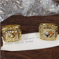 2 NEW REPRO TORONTO BLUEJAYS WORLD SERIES RINGS