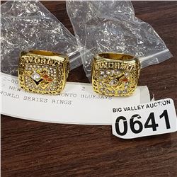 2 NEW REPRO TORONTO BLUEJAYS WORLD SERIES RINGS