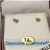 Image 2 : 14KT YELLOW GOLD "CANARY" YELLOW .18CT DIAMOND STUD EARRINGS W/ APPRAISAL $990