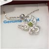 Image 2 : STERLING SILVER 5mm GENUINE PERIDOT "ANGEL" PENDANT W/ CHAIN - RETAIL $250