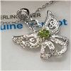 Image 3 : STERLING SILVER 5mm GENUINE PERIDOT "ANGEL" PENDANT W/ CHAIN - RETAIL $250
