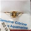 Image 2 : 9KT YELLOW GOLD 7x5mm GENUINE 1CT CITRINE AND .5CT AQUAMIRINE COCK TAIL RING W/ APPRAISAL $2000