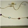 Image 3 : 14KT YELLOW GOLD 4.5mm GENUINE 5CT GEMSTONE BEZEL NECKLACE W/ APPRAISAL $2830