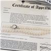 Image 2 : BASE METAL GENUINE FRESHWATER PEARL NECKLACE 64 PEARLS W/ APPRAISAL $280