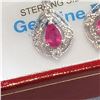 Image 3 : STERLING SILVER GENUINE RUBY AND CZ EARRINGS - RETAIL $300