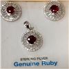 Image 4 : STERLING SILVER GENUINE RUBY EARRINGS AND PENDANT SET 2.25CTS OF RUBY W/ APPRAISAL $800 AND $400