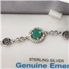Image 4 : STERLING SILVER 5x4mm GENUINE .45CT EMERALD AND CZ BRACELET W/ APPRAISAL $700