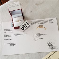 10KT YELLOW GOLD CZ RING W/ APPRAISAL $650